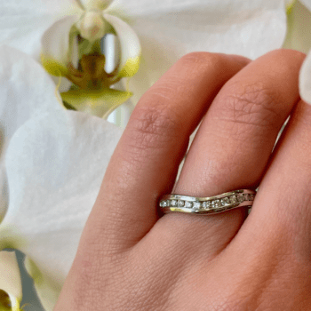 Platinum Curved Diamond Band